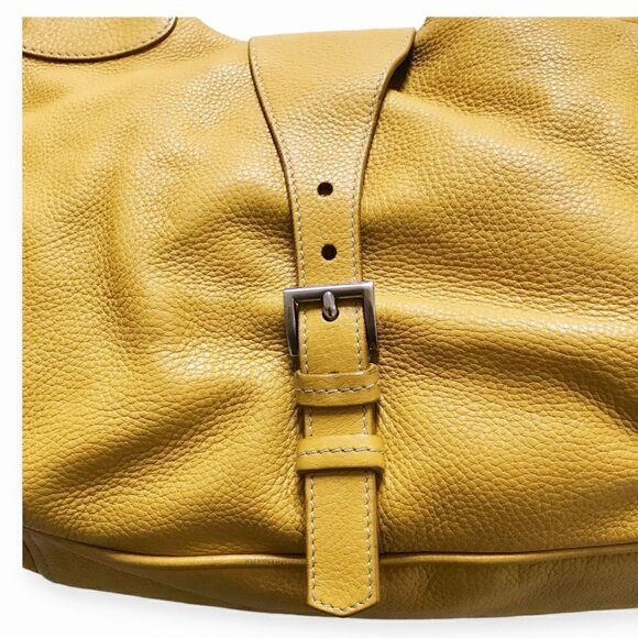 Prada yellow tumbled Daino‎ leather shoulder bag, Large - Picture 9 of 16